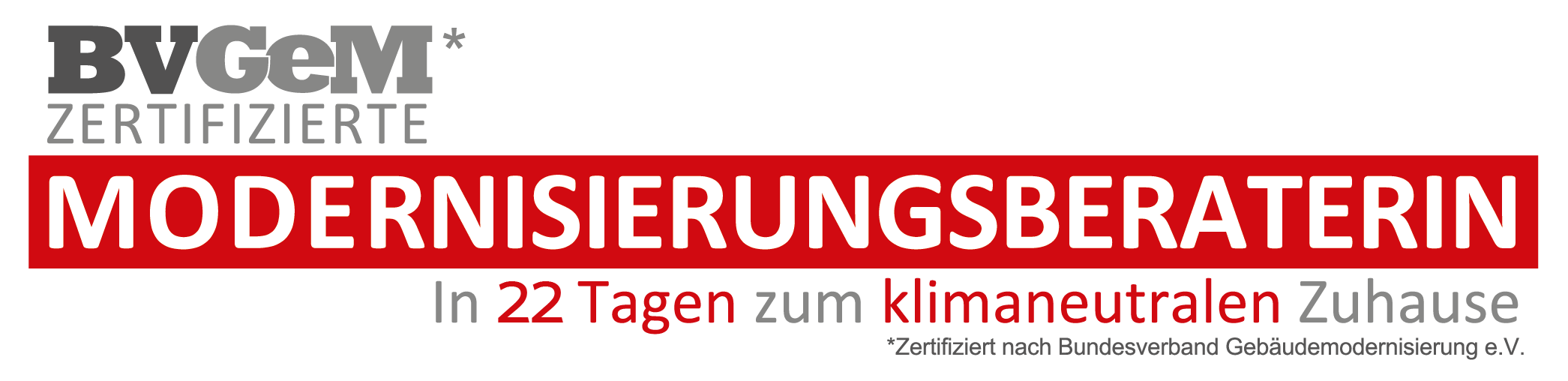 Logo Modernisierungsberaterin in 22 Tagen zum klimaneutralen Zuhause